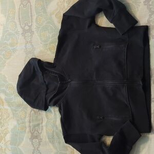 Girls Size M/8 Cropped Old Navy Active Black Zip up Hoodie.